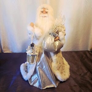 Large 16" Vintage Porcelain Face Hands Victorian Santa Tree Topper Table Decor